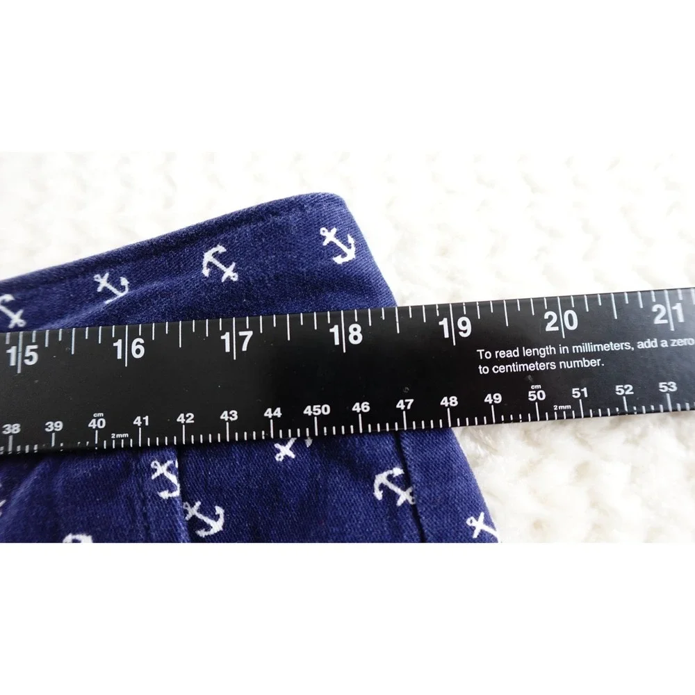 Dockers Chino Shorts Womens Size 14 Blue White Pattern Bermuda